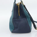 Miu Miu Hand Bag Leather 2way Green Gold Auth 196021A-3