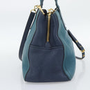 Miu Miu Hand Bag Leather 2way Green Gold Auth 196021A-4