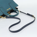 Miu Miu Hand Bag Leather 2way Green Gold Auth 196021A-9