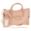 BALENCIAGA Metallic Edge City Bag Leather 2way Pink Gold 390154 Auth 196022M-1