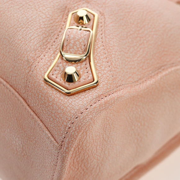 BALENCIAGA Metallic Edge City Bag Leather 2way Pink Gold 390154 Auth 196022M