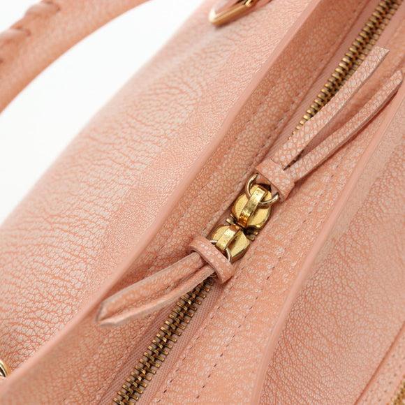 BALENCIAGA Metallic Edge City Bag Leather 2way Pink Gold 390154 Auth 196022M