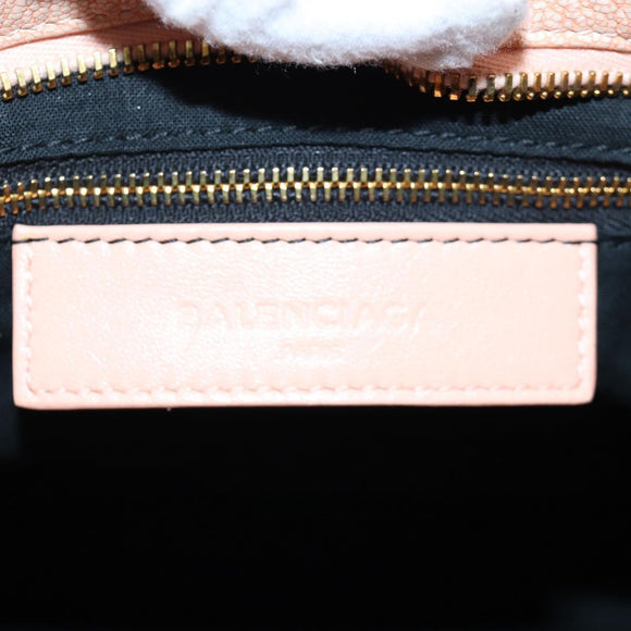 BALENCIAGA Metallic Edge City Bag Leather 2way Pink Gold 390154 Auth 196022M
