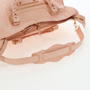 BALENCIAGA Metallic Edge City Bag Leather 2way Pink Gold 390154 Auth 196022M-9