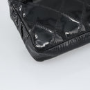 CHANEL Bicolore Waist bag Patent leather Black Gold CC Auth 196023-16