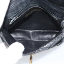 CHANEL Bicolore Waist bag Patent leather Black Gold CC Auth 196023-10