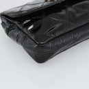 CHANEL Bicolore Waist bag Patent leather Black Gold CC Auth 196023-14