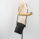 CHANEL Cambon Line Matelasse Shoulder Bag Leather Black Silver CC Auth 196024A-24