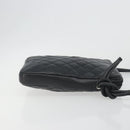 CHANEL Cambon Line Matelasse Shoulder Bag Leather Black Silver CC Auth 196024A-3