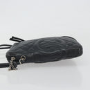 CHANEL Cambon Line Matelasse Shoulder Bag Leather Black Silver CC Auth 196024A-4