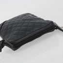 CHANEL Cambon Line Matelasse Shoulder Bag Leather Black Silver CC Auth 196024A-6