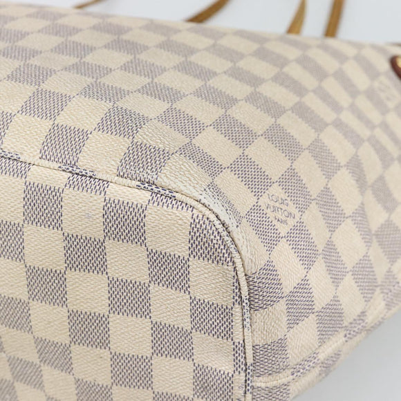 LOUIS VUITTON Damier Azur Neverfull MM Tote Bag N41605 LV Auth 196028
