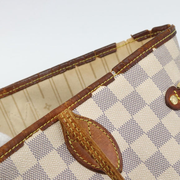 LOUIS VUITTON Damier Azur Neverfull MM Tote Bag N41605 LV Auth 196028