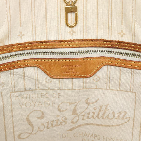 LOUIS VUITTON Damier Azur Neverfull MM Tote Bag N41605 LV Auth 196028