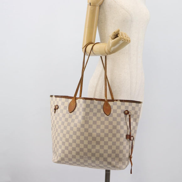 LOUIS VUITTON Damier Azur Neverfull MM Tote Bag N41605 LV Auth 196028