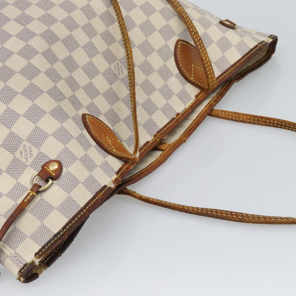 LOUIS VUITTON Damier Azur Neverfull MM Tote Bag N41605 LV Auth 196028