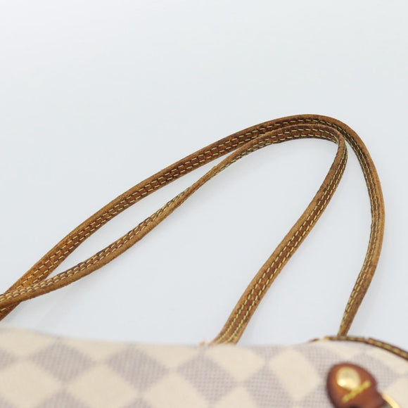 LOUIS VUITTON Damier Azur Neverfull MM Tote Bag N41605 LV Auth 196028
