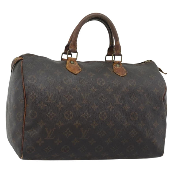 LOUIS VUITTON Monogram Speedy 35 Hand Bag M41524 LV Auth 196029
