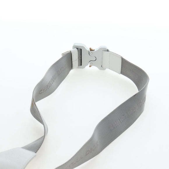 Christian Dior Saddle Bag Body Bag Leather Gray Silver Auth 196031V