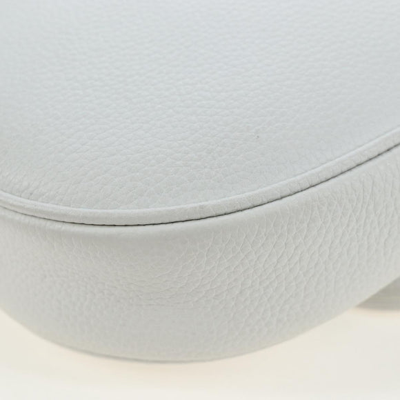 Christian Dior Saddle Bag Body Bag Leather Gray Silver Auth 196031V
