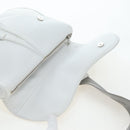 Christian Dior Saddle Bag Body Bag Leather Gray Silver Auth 196031V-18