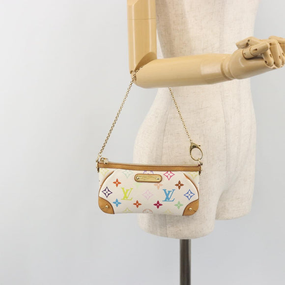LOUIS VUITTON Monogram Multicolor Pochette Mira MM White M60096 LV Auth 196035V