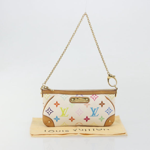 LOUIS VUITTON Monogram Multicolor Pochette Mira MM White M60096 LV Auth 196035V