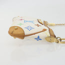 LOUIS VUITTON Monogram Multicolor Pochette Mira MM White M60096 LV Auth 196035V-3