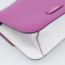 VALENTINO Shoulder Bag Leather 2way Purple Silver Auth 196036A-16