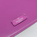 VALENTINO Shoulder Bag Leather 2way Purple Silver Auth 196036A-17