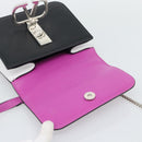 VALENTINO Shoulder Bag Leather 2way Purple Silver Auth 196036A-10