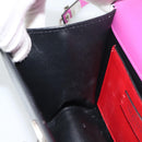 VALENTINO Shoulder Bag Leather 2way Purple Silver Auth 196036A-21