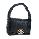 BALENCIAGA Monaco Sling Bag Leather Black Gold 787896 Auth 196040M-1