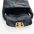 BALENCIAGA Monaco Sling Bag Leather Black Gold 787896 Auth 196040M-20