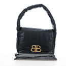 BALENCIAGA Monaco Sling Bag Leather Black Gold 787896 Auth 196040M-12