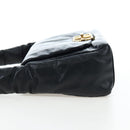 BALENCIAGA Monaco Sling Bag Leather Black Gold 787896 Auth 196040M-3