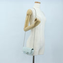 CHANEL Matelasse Chain Glasses Case Caviar Skin Light Blue CC Auth 196041M-22