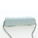 CHANEL Matelasse Chain Glasses Case Caviar Skin Light Blue CC Auth 196041M-6