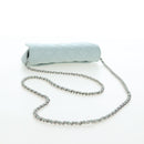 CHANEL Matelasse Chain Glasses Case Caviar Skin Light Blue CC Auth 196041M-7