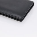 PRADA Compact Wallet Safiano Leather Black Gold Auth 196043A-10