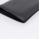 PRADA Compact Wallet Safiano Leather Black Gold Auth 196043A-11