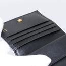 PRADA Compact Wallet Safiano Leather Black Gold Auth 196043A-15