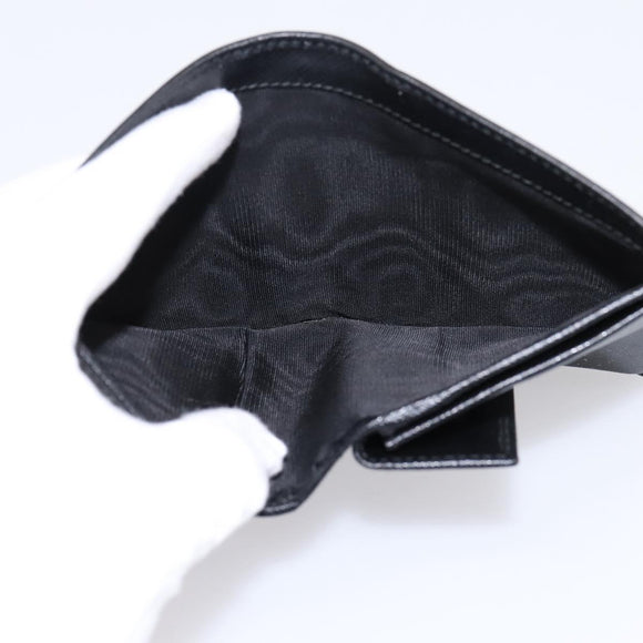 PRADA Compact Wallet Safiano Leather Black Gold Auth 196043A