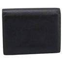 PRADA Compact Wallet Safiano Leather Black Gold Auth 196043A-3