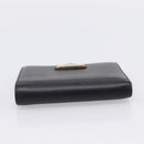 PRADA Compact Wallet Safiano Leather Black Gold Auth 196043A-6