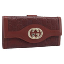 GUCCI GG Canvas Guccissima Long Wallet Red 282426 Auth 196044A-1