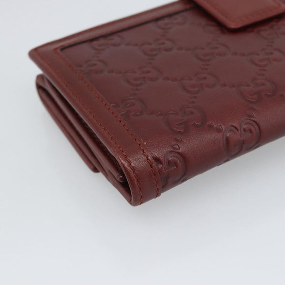 GUCCI GG Canvas Guccissima Long Wallet Red 282426 Auth 196044A