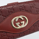 GUCCI GG Canvas Guccissima Long Wallet Red 282426 Auth 196044A-12
