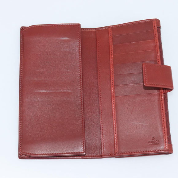 GUCCI GG Canvas Guccissima Long Wallet Red 282426 Auth 196044A