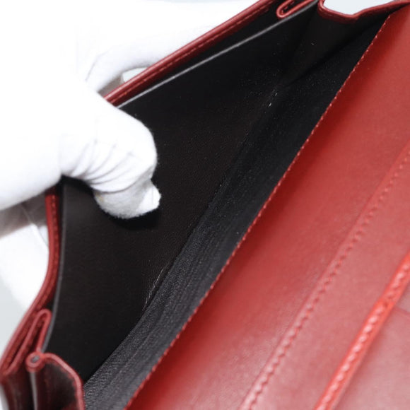 GUCCI GG Canvas Guccissima Long Wallet Red 282426 Auth 196044A
